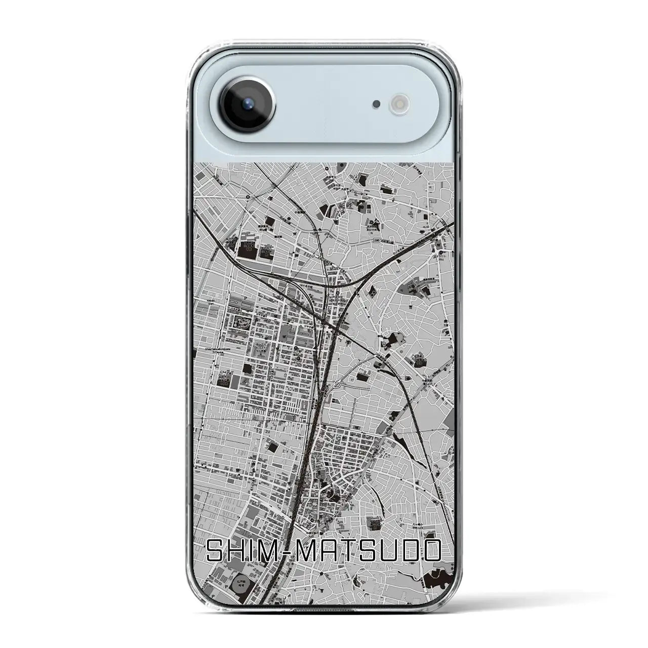 【新松戸（千葉県）】地図柄iPhoneケース（クリアタイプ）