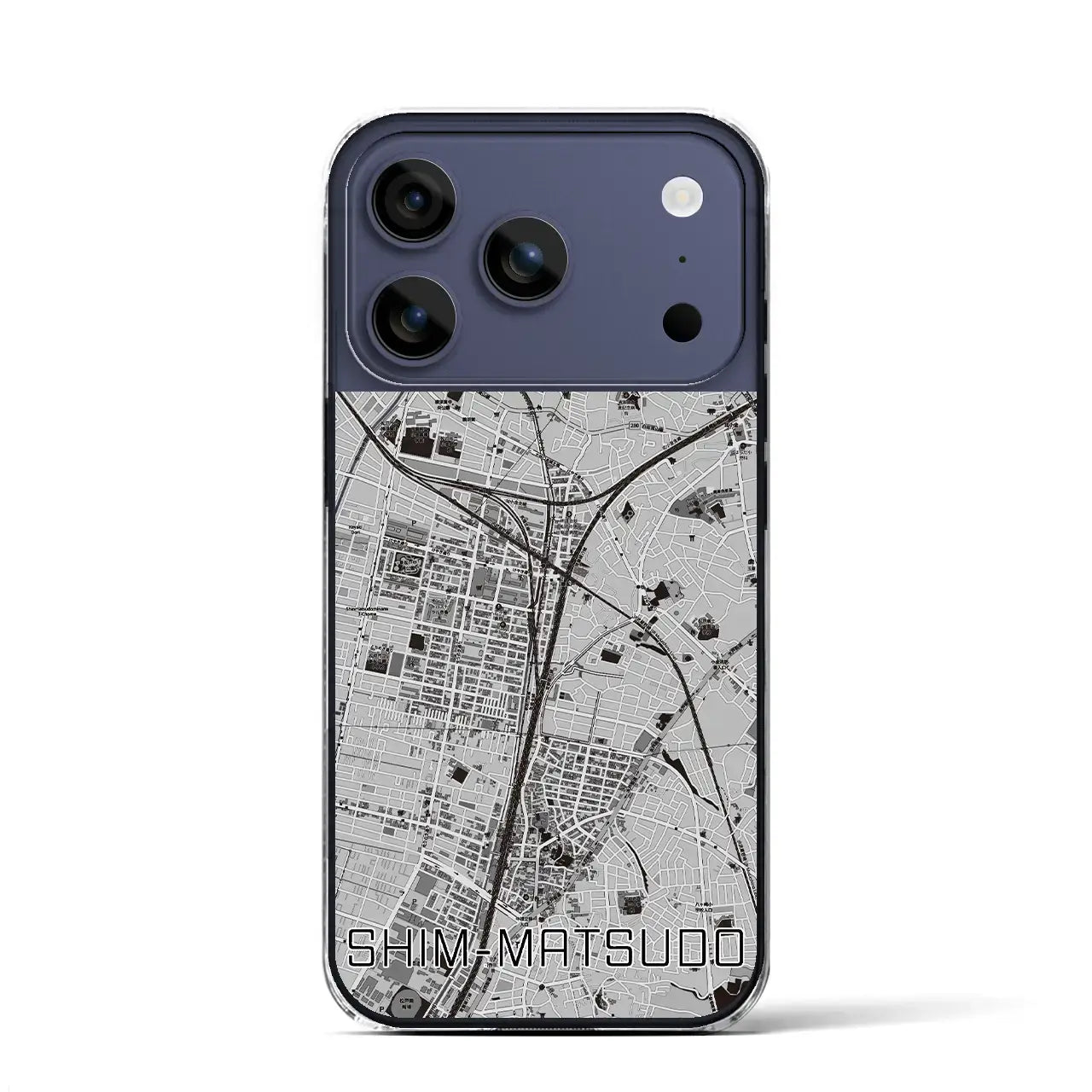 【新松戸（千葉県）】地図柄iPhoneケース（クリアタイプ）
