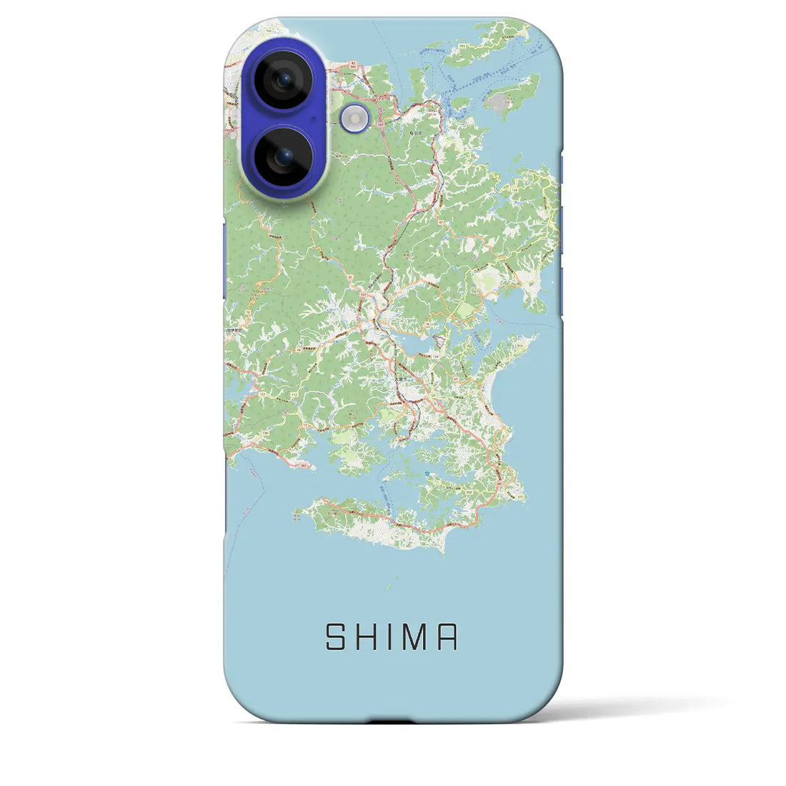 【志摩（三重県）】地図柄iPhoneケース（バックカバータイプ）ブラック・iPhone 16 Pro Max 用