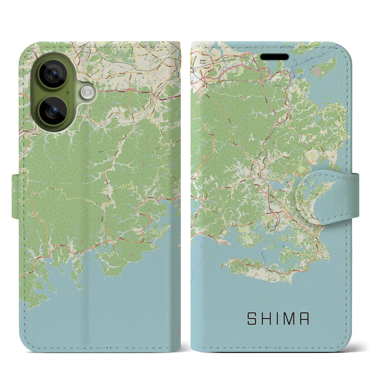 【志摩（三重県）】地図柄iPhoneケース（手帳タイプ）