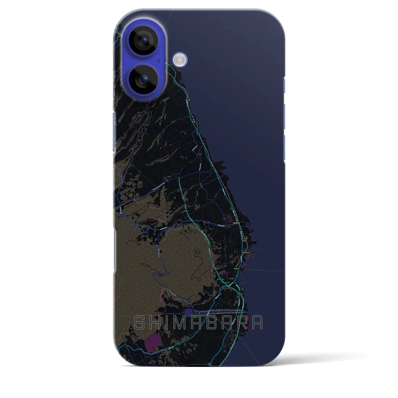 【島原（長崎県）】地図柄iPhoneケース（バックカバータイプ）