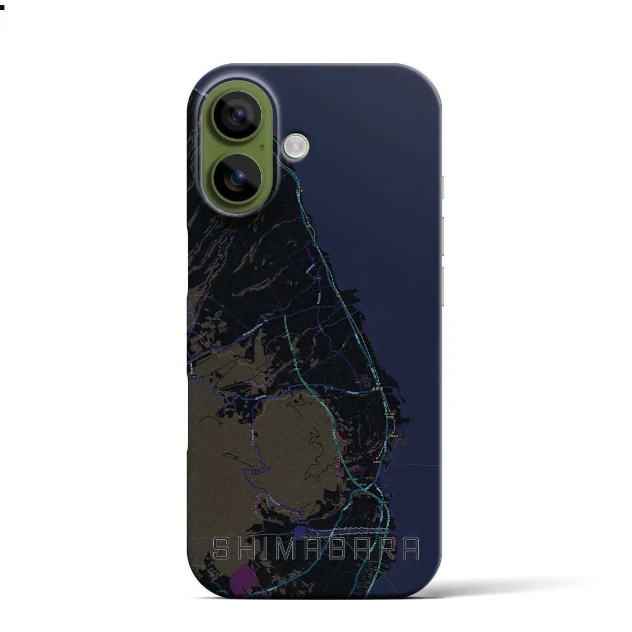 【島原（長崎県）】地図柄iPhoneケース（バックカバータイプ）