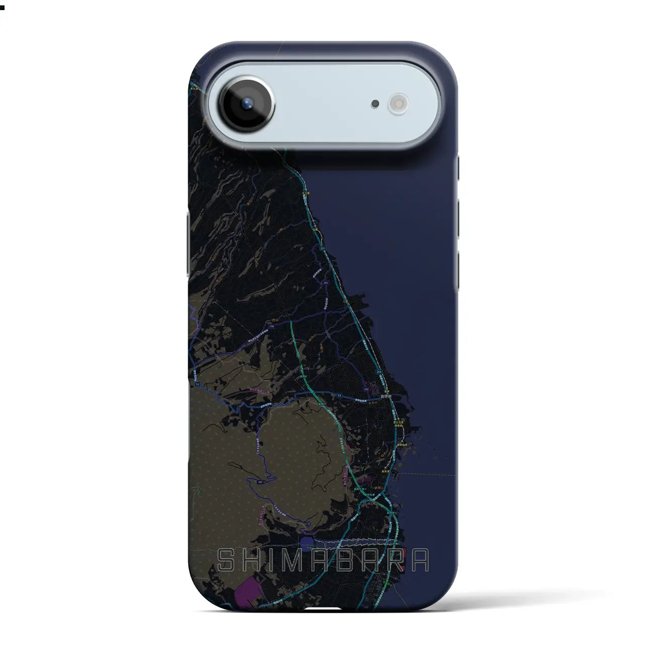 【島原（長崎県）】地図柄iPhoneケース（バックカバータイプ）