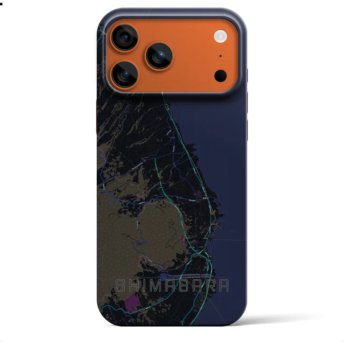 【島原（長崎県）】地図柄iPhoneケース（バックカバータイプ）