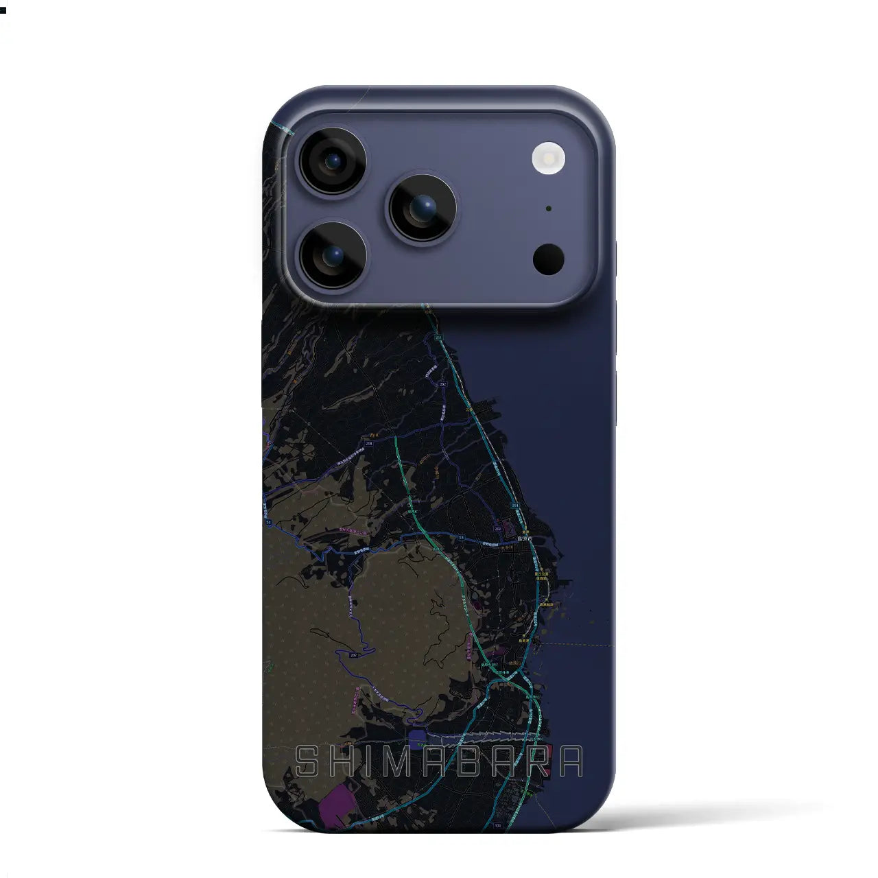 【島原（長崎県）】地図柄iPhoneケース（バックカバータイプ）