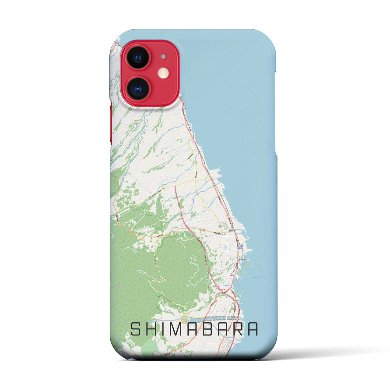 【島原（長崎県）】地図柄iPhoneケース（バックカバータイプ）