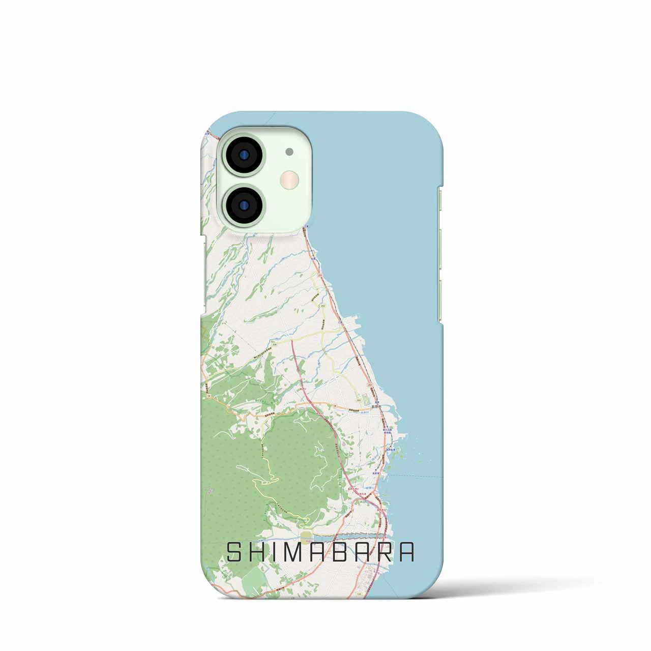 【島原（長崎県）】地図柄iPhoneケース（バックカバータイプ）