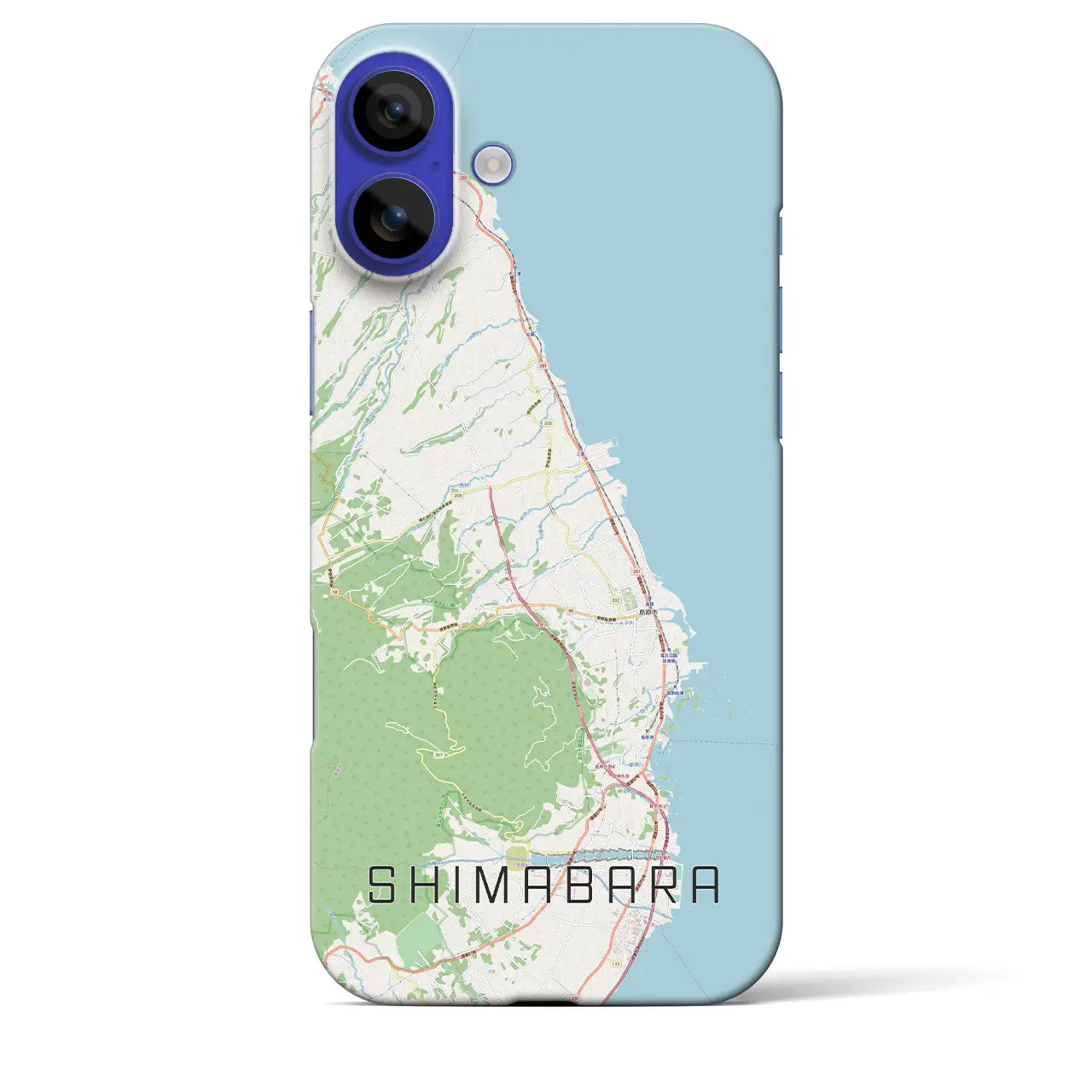 【島原（長崎県）】地図柄iPhoneケース（バックカバータイプ）ナチュラル・iPhone 16 Pro Max 用