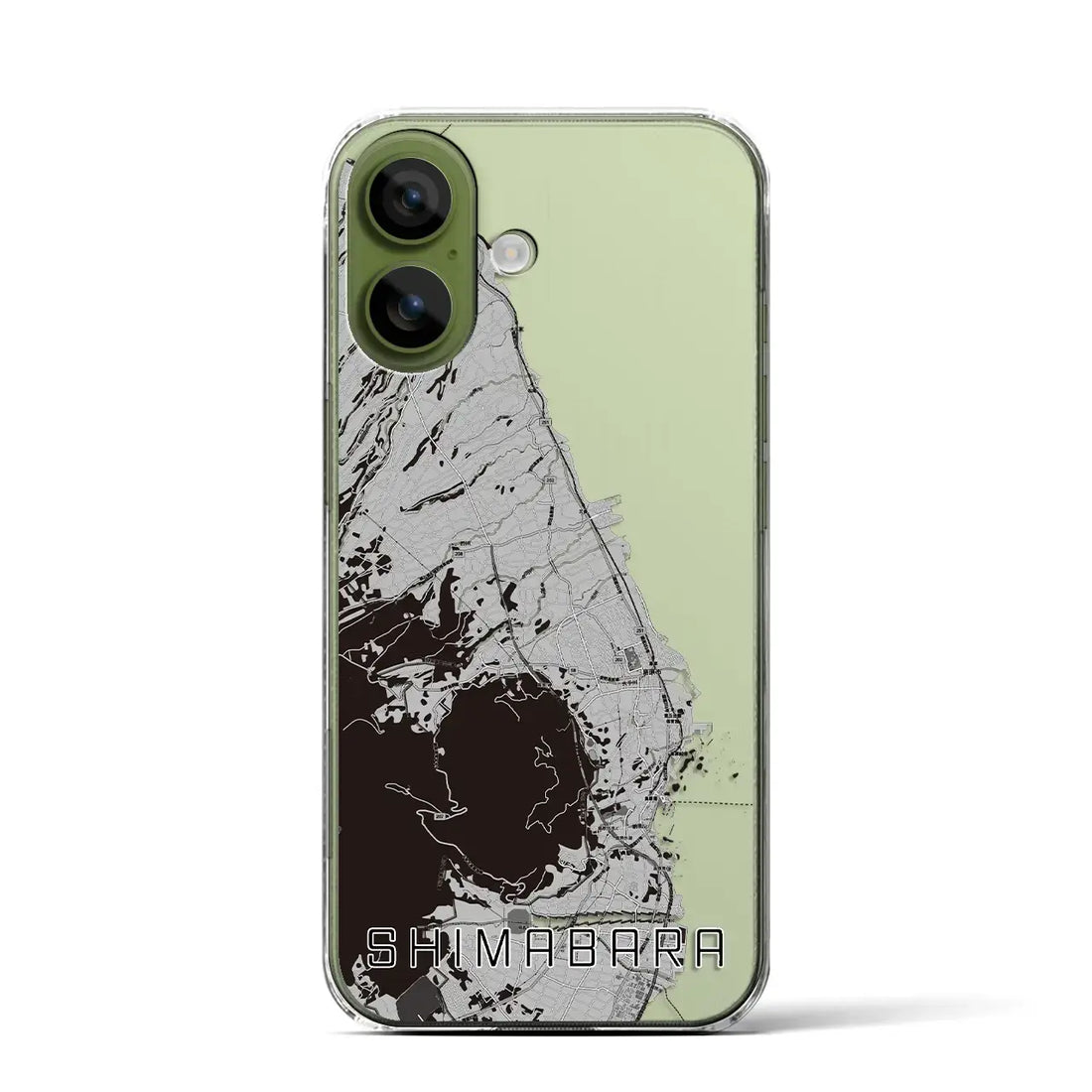 【島原（長崎県）】地図柄iPhoneケース（クリアタイプ）モノトーン・iPhone 17 Pro Max 用