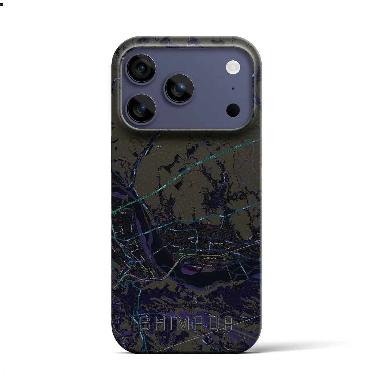 【島田（静岡県）】地図柄iPhoneケース（バックカバータイプ）