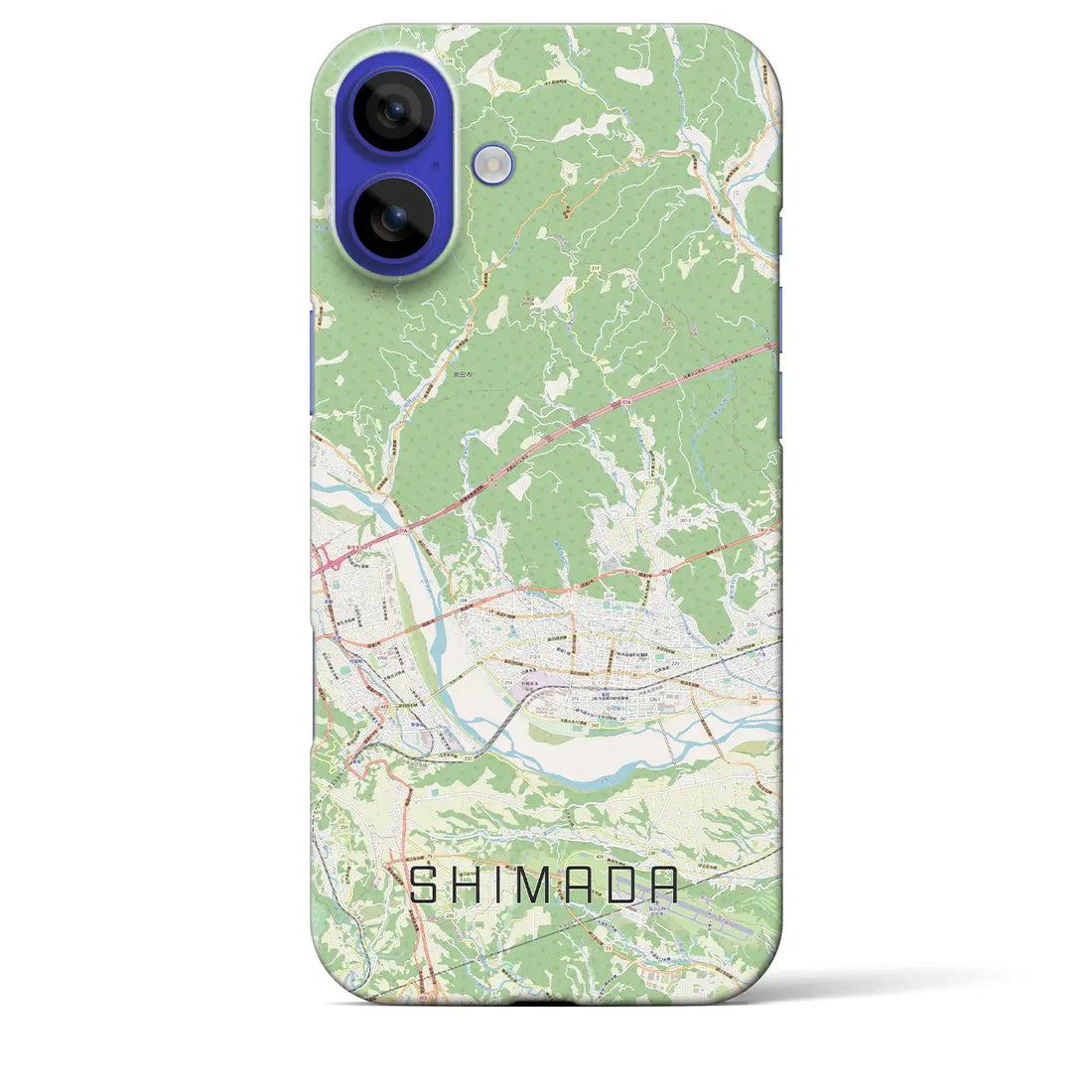 【島田（静岡県）】地図柄iPhoneケース（バックカバータイプ）ナチュラル・iPhone 16 Pro Max 用