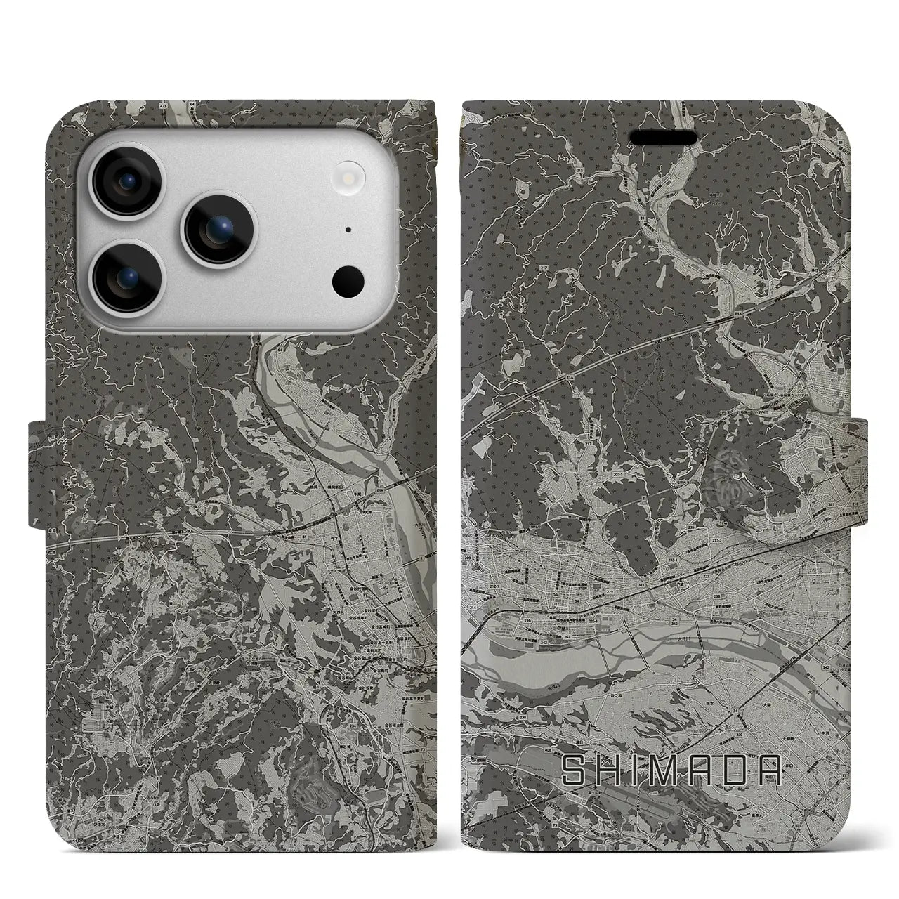 【島田（静岡県）】地図柄iPhoneケース（手帳タイプ）