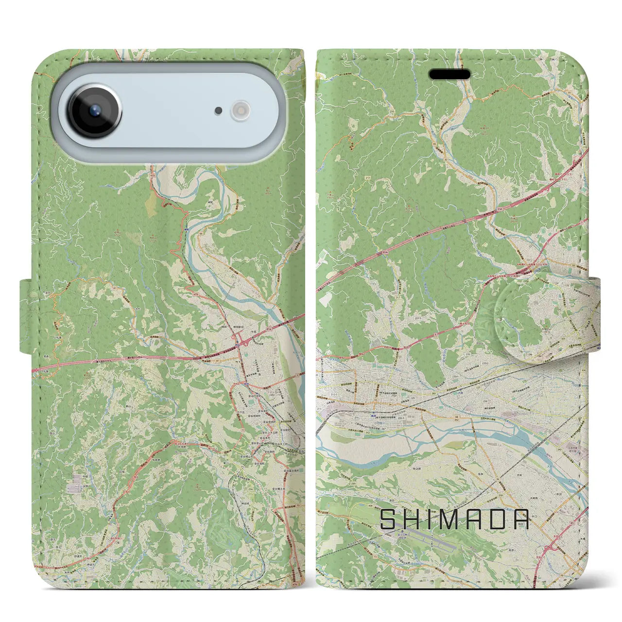 【島田（静岡県）】地図柄iPhoneケース（手帳タイプ）