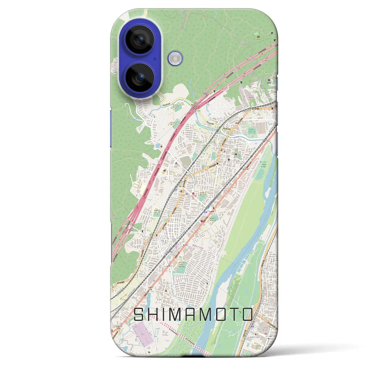 【島本（大阪府）】地図柄iPhoneケース（バックカバータイプ）ナチュラル・iPhone 16 Pro Max 用