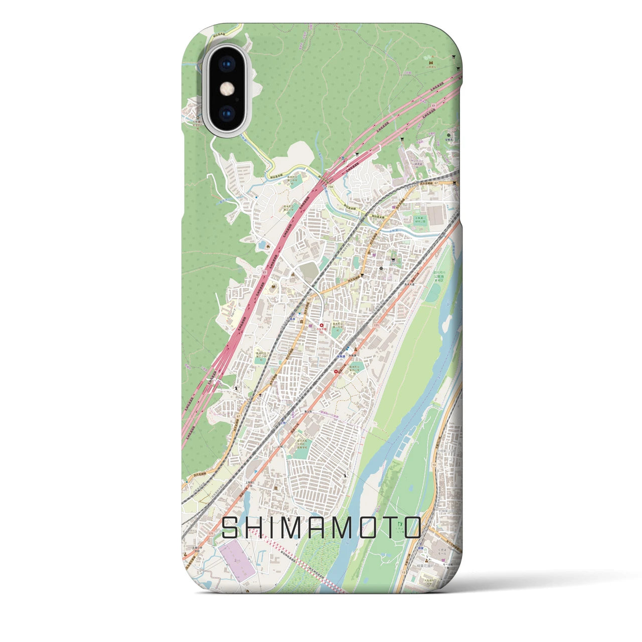 【島本（大阪府）】地図柄iPhoneケース（バックカバータイプ）