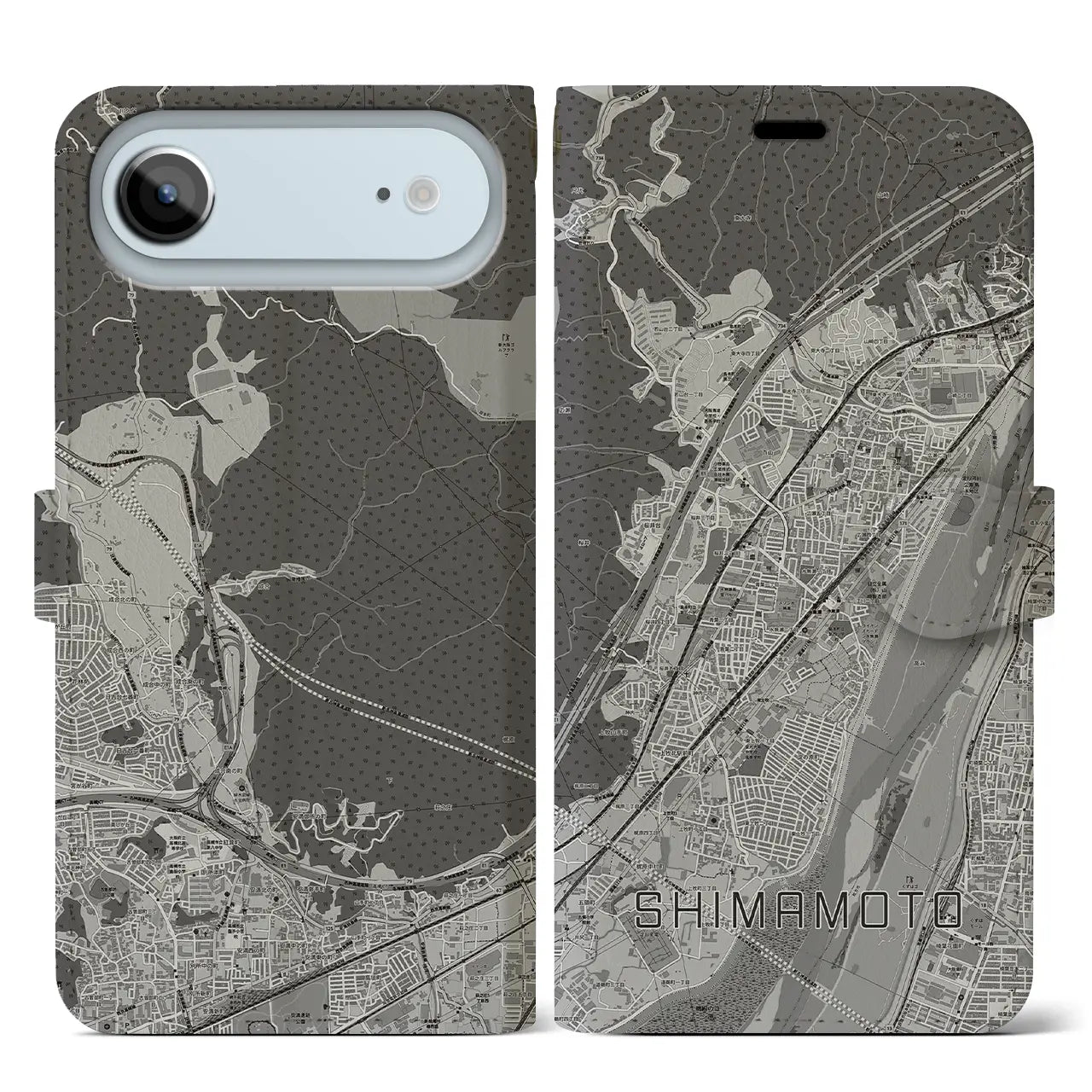 【島本（大阪府）】地図柄iPhoneケース（手帳タイプ）