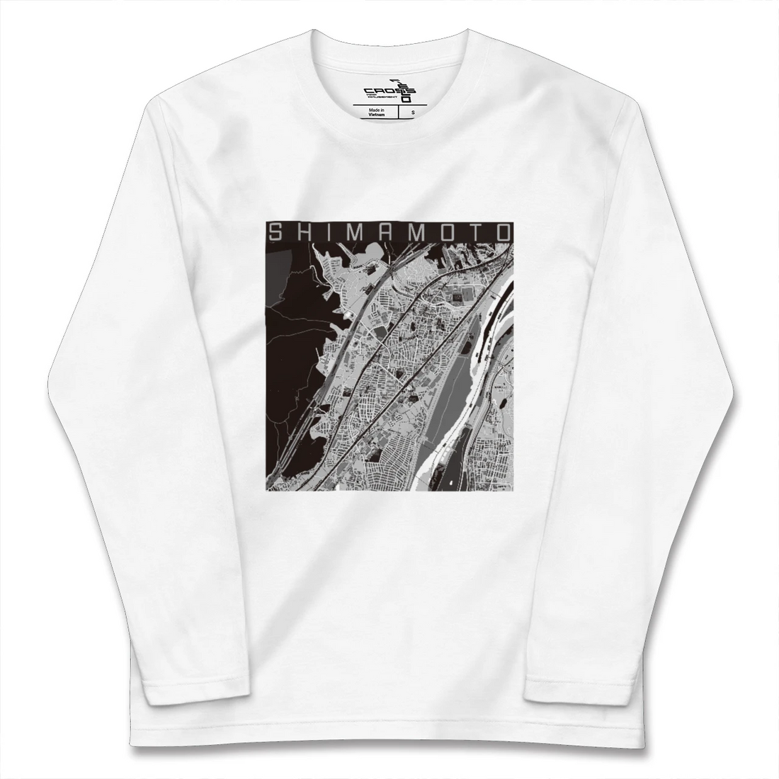 【島本(大阪府)】地図柄ロングスリーブTシャツ