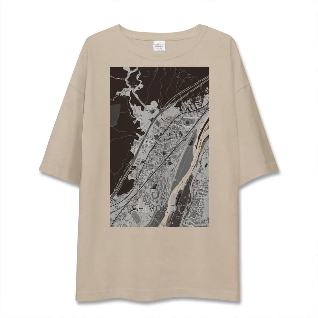 【島本（大阪府）】地図柄ビッグシルエットTシャツ