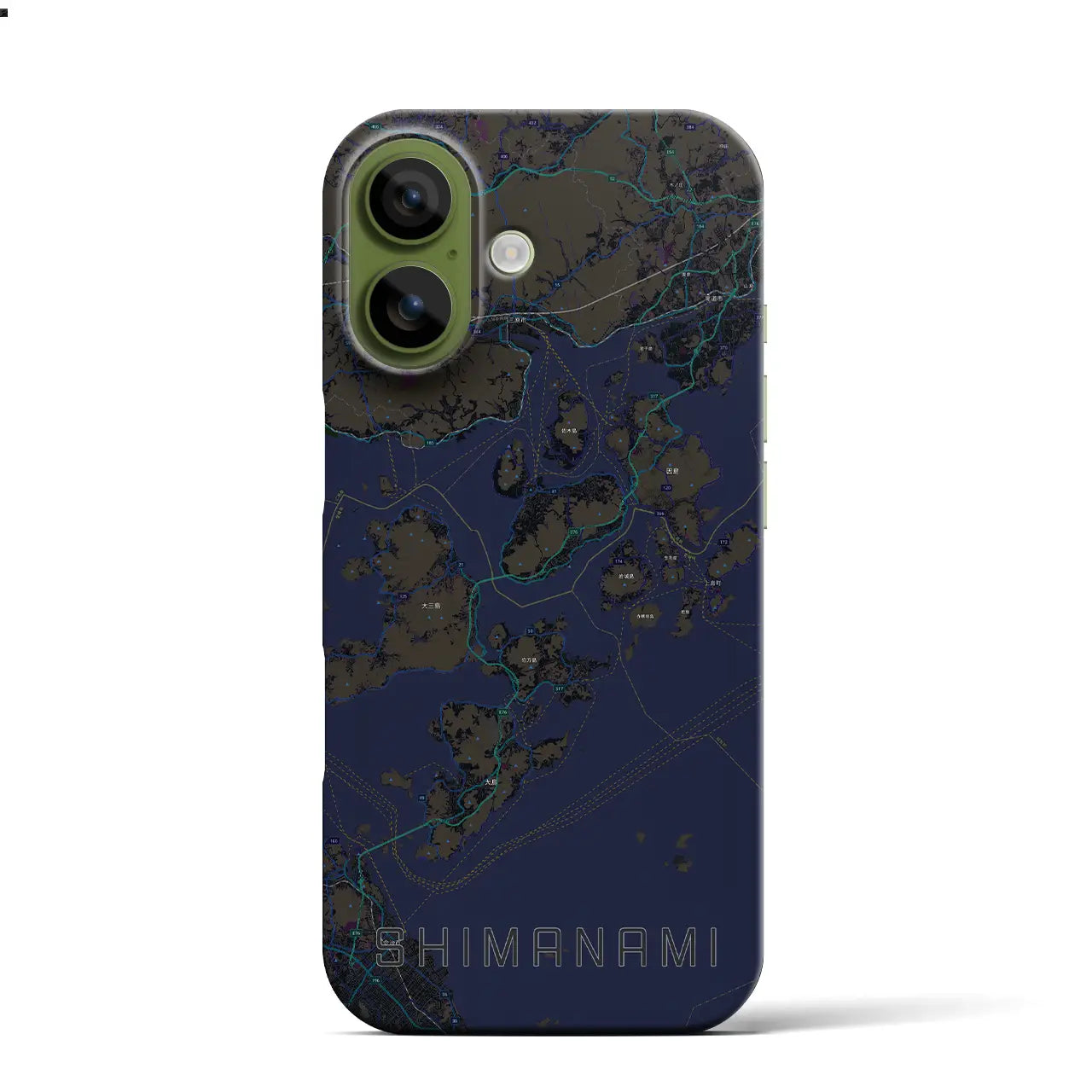 【しまなみ2（広島県）】地図柄iPhoneケース（バックカバータイプ）