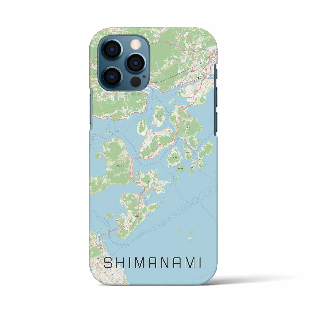 【しまなみ2（広島県）】地図柄iPhoneケース（バックカバータイプ）