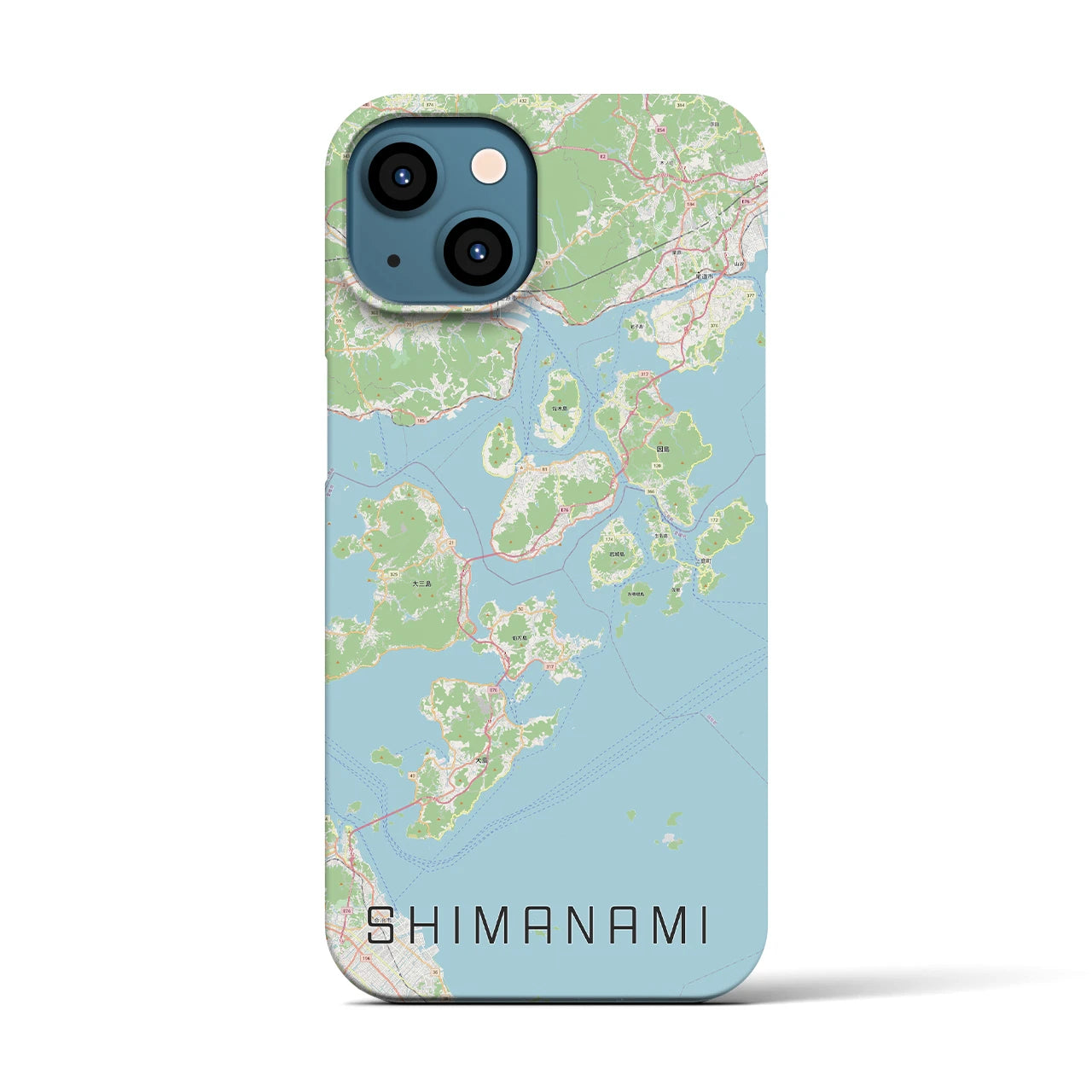 【しまなみ2（広島県）】地図柄iPhoneケース（バックカバータイプ）