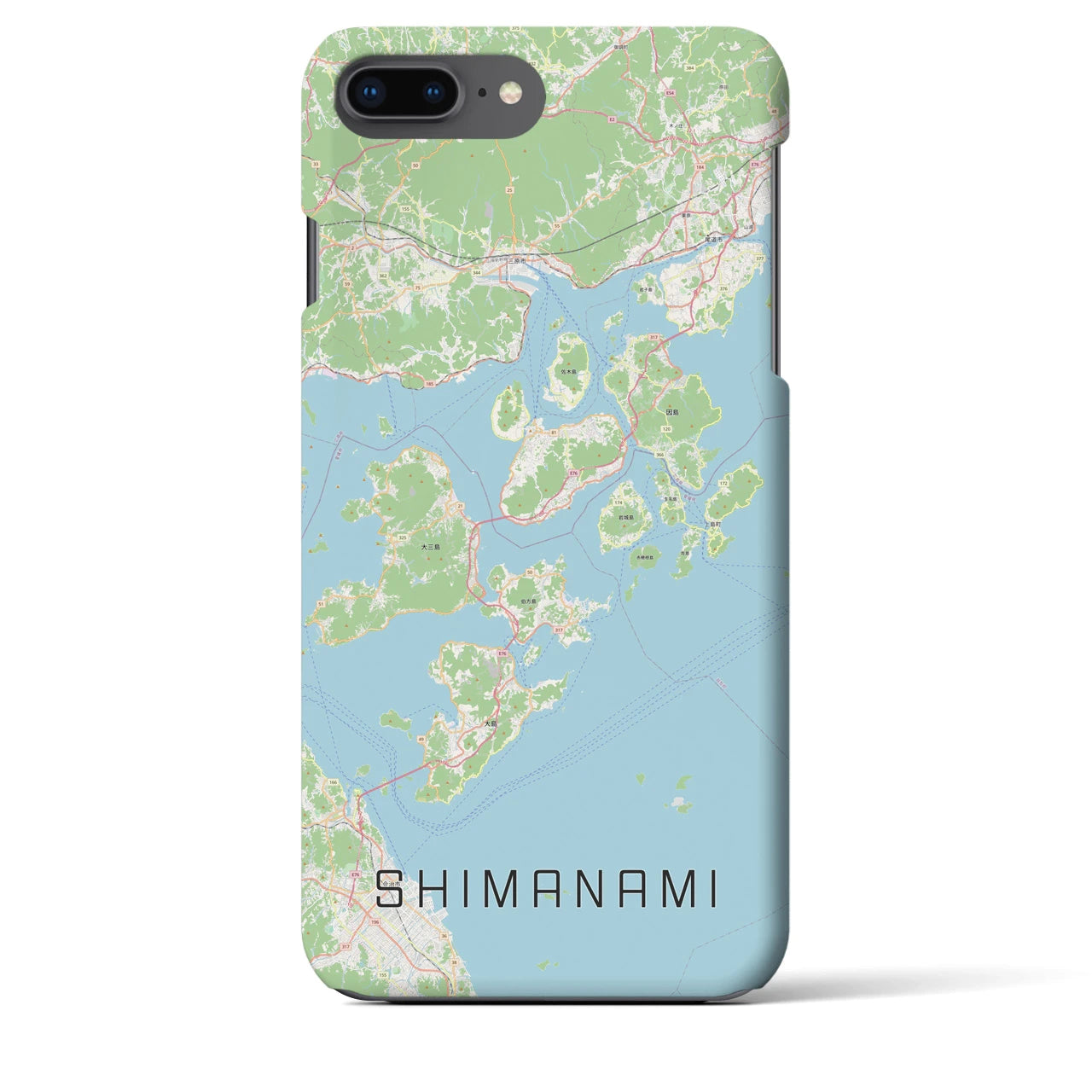 【しまなみ2（広島県）】地図柄iPhoneケース（バックカバータイプ）