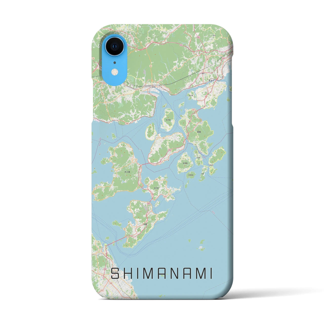 【しまなみ2（広島県）】地図柄iPhoneケース（バックカバータイプ）