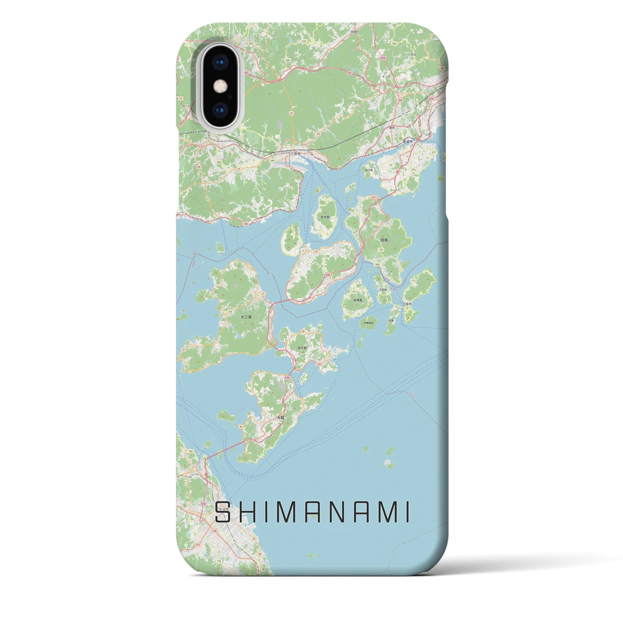 【しまなみ2（広島県）】地図柄iPhoneケース（バックカバータイプ）