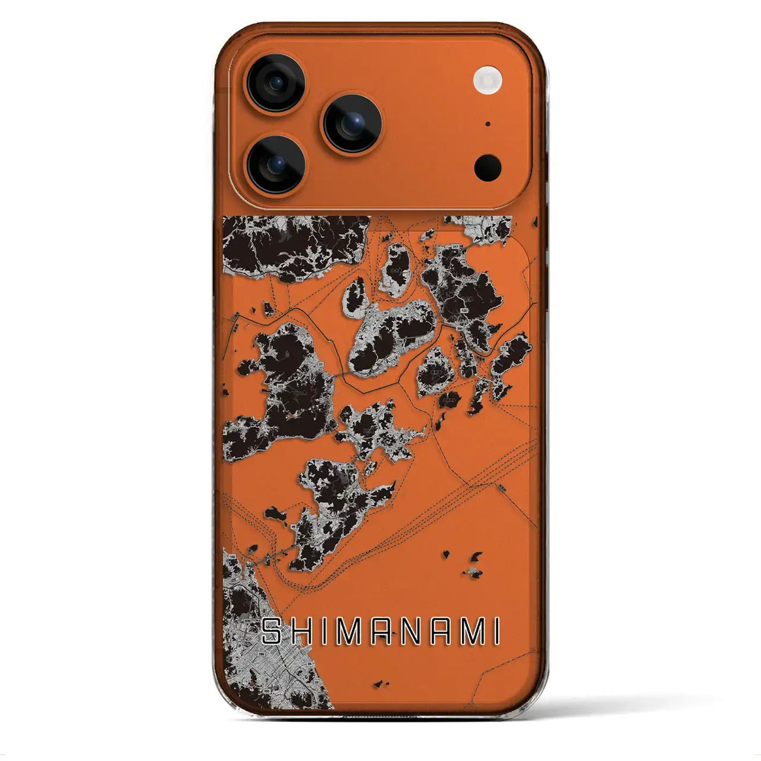 【しまなみ2（広島県）】地図柄iPhoneケース（クリアタイプ）モノトーン・iPhone 17 Pro Max 用