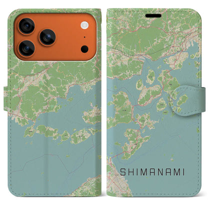 【しまなみ2（広島県）】地図柄iPhoneケース（手帳タイプ）