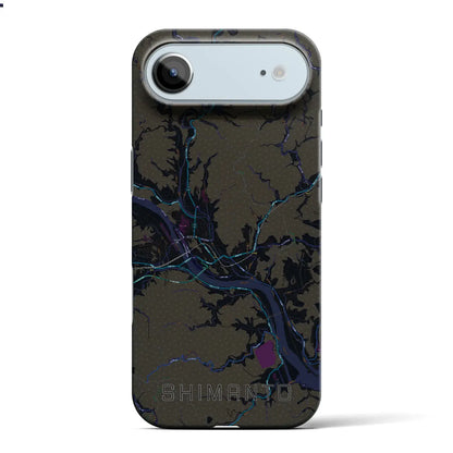 【四万十（高知県）】地図柄iPhoneケース（バックカバータイプ）