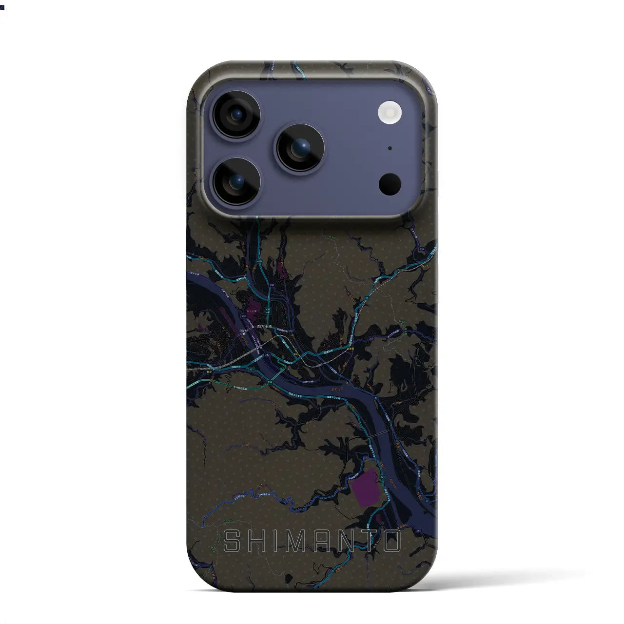 【四万十（高知県）】地図柄iPhoneケース（バックカバータイプ）