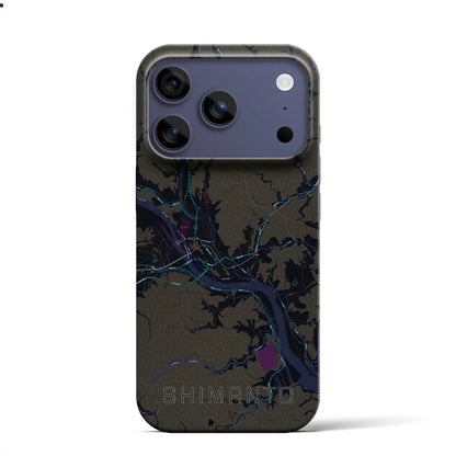 【四万十（高知県）】地図柄iPhoneケース（バックカバータイプ）