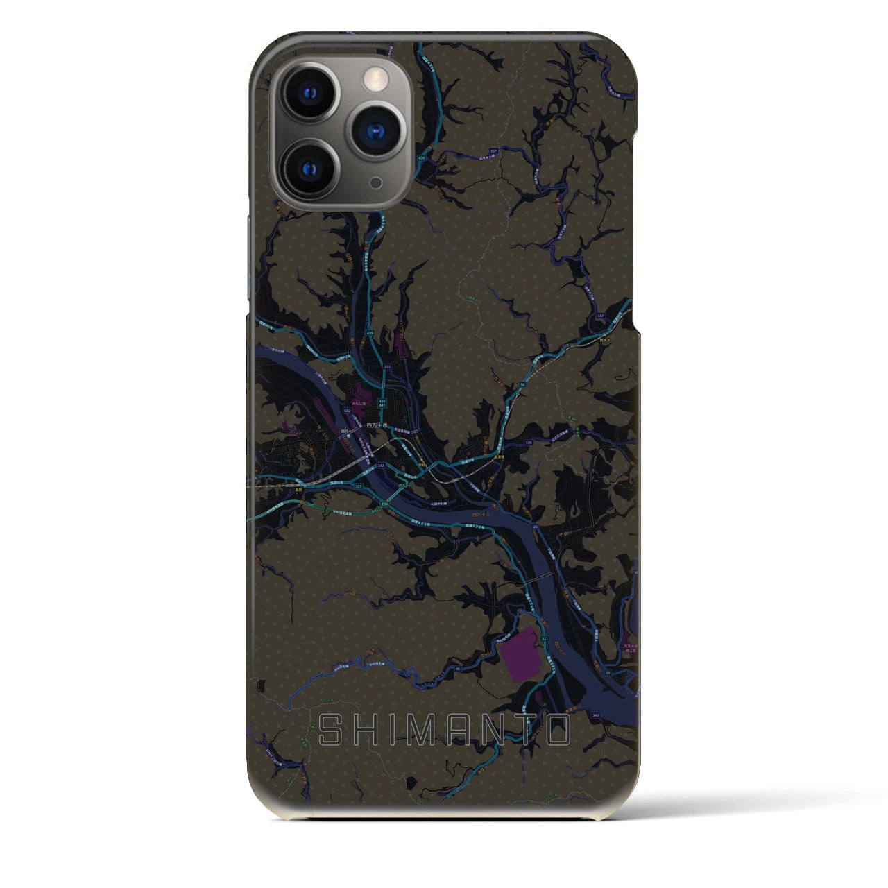 【四万十（高知県）】地図柄iPhoneケース（バックカバータイプ）