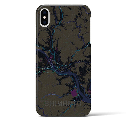 【四万十（高知県）】地図柄iPhoneケース（バックカバータイプ）