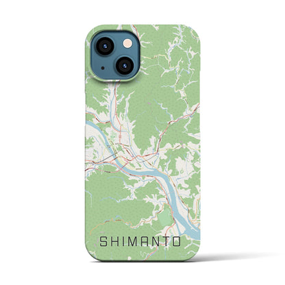 【四万十（高知県）】地図柄iPhoneケース（バックカバータイプ）