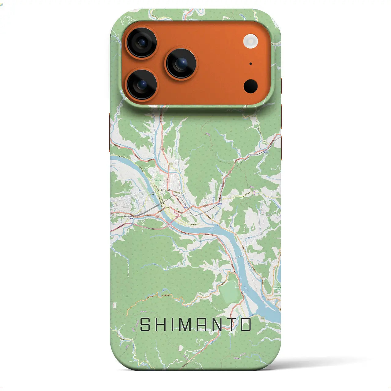 【四万十（高知県）】地図柄iPhoneケース（バックカバータイプ）