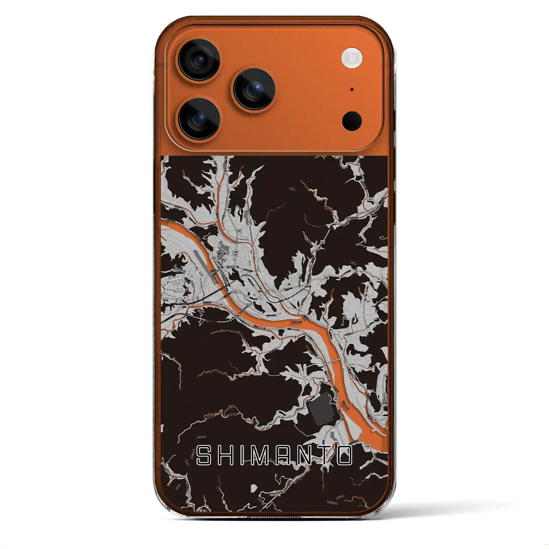 【四万十（高知県）】地図柄iPhoneケース（クリアタイプ）