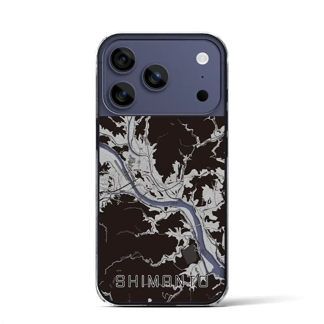 【四万十（高知県）】地図柄iPhoneケース（クリアタイプ）