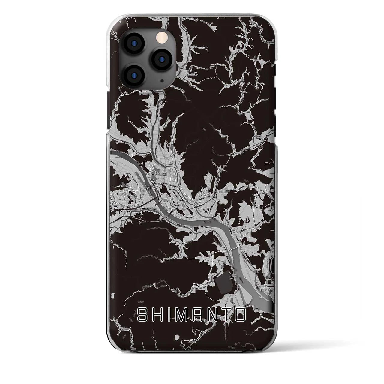 【四万十（高知県）】地図柄iPhoneケース（クリアタイプ）