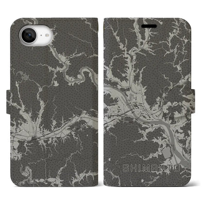 【四万十（高知県）】地図柄iPhoneケース（手帳タイプ）