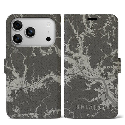 【四万十（高知県）】地図柄iPhoneケース（手帳タイプ）