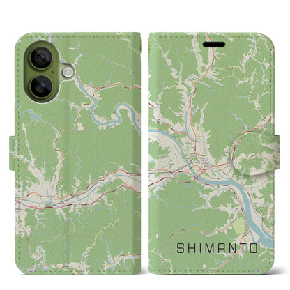 【四万十（高知県）】地図柄iPhoneケース（手帳タイプ）