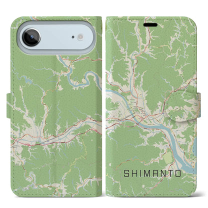 【四万十（高知県）】地図柄iPhoneケース（手帳タイプ）