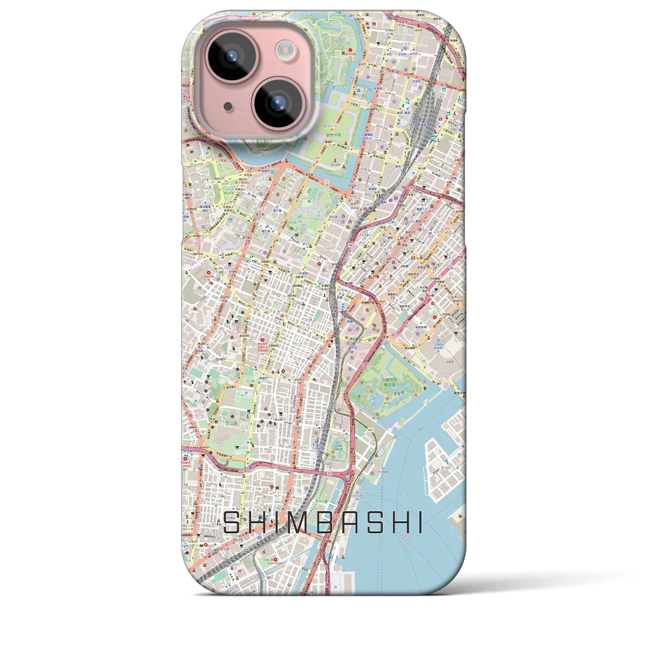 【新橋（東京都）】地図柄iPhoneケース（バックカバータイプ）