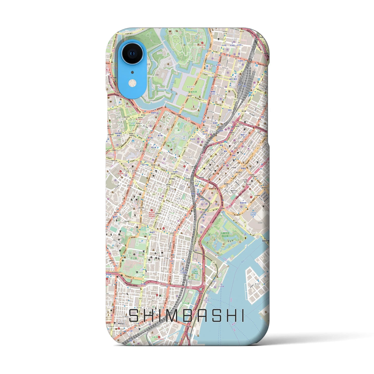 【新橋（東京都）】地図柄iPhoneケース（バックカバータイプ）