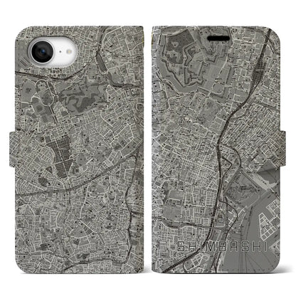 【新橋（東京都）】地図柄iPhoneケース（手帳タイプ）