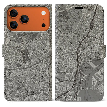 【新橋（東京都）】地図柄iPhoneケース（手帳タイプ）