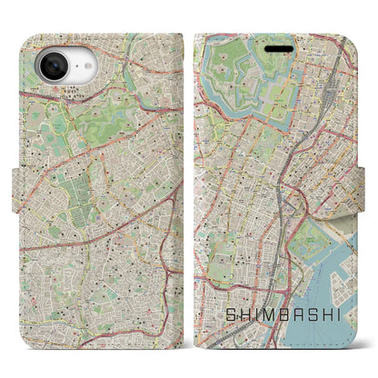 【新橋（東京都）】地図柄iPhoneケース（手帳タイプ）