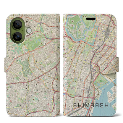 【新橋（東京都）】地図柄iPhoneケース（手帳タイプ）